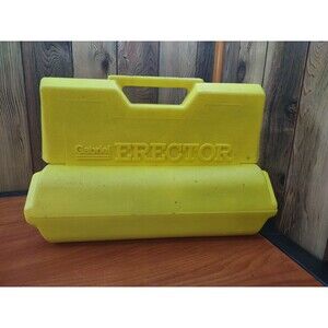 Vintage 1970's Gabriel Erector Set in Yellow Plastic Case Children’s Building